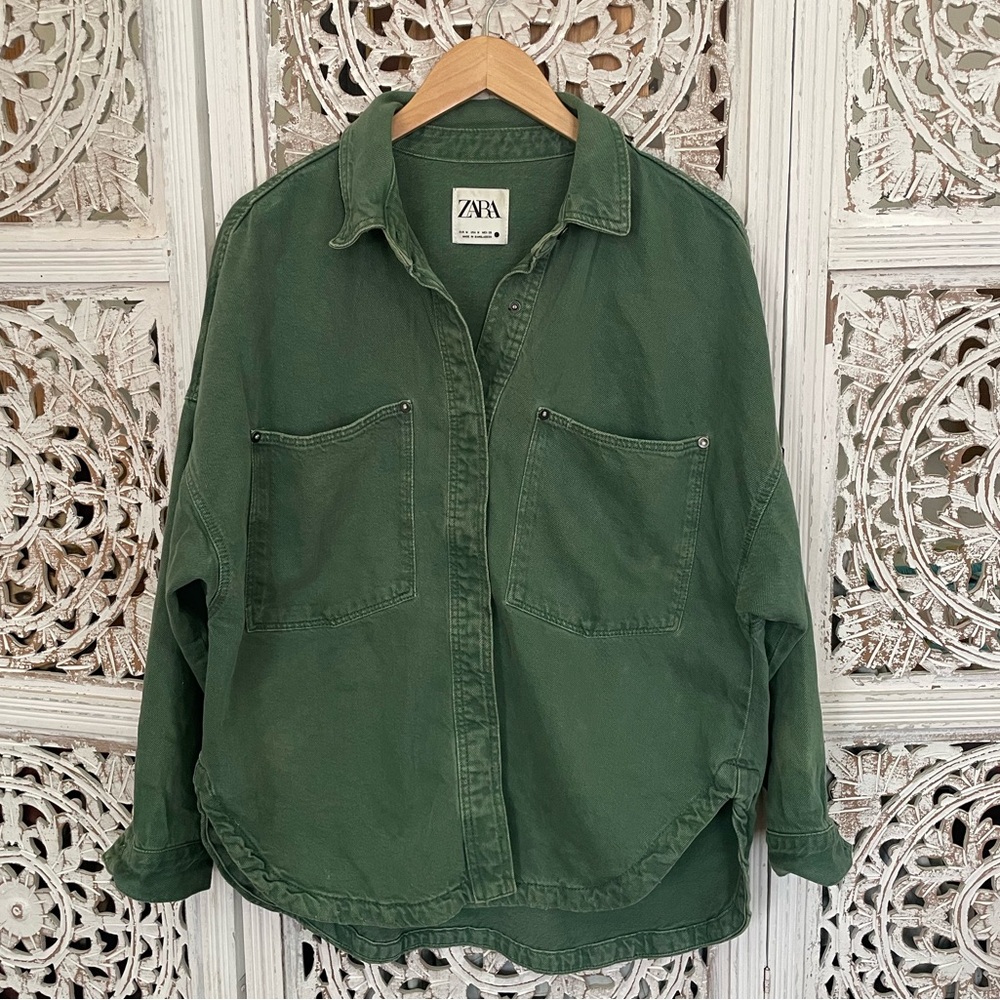 Zara Oversized Denim Shirt Jacket